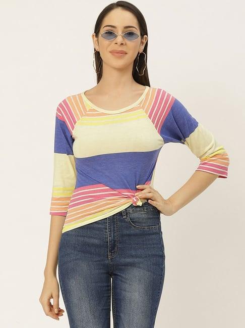 belle fille multicolor striped top