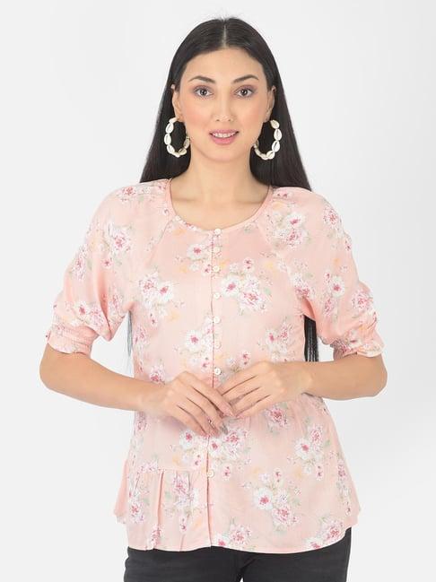 latin quarters peach printed a-line top