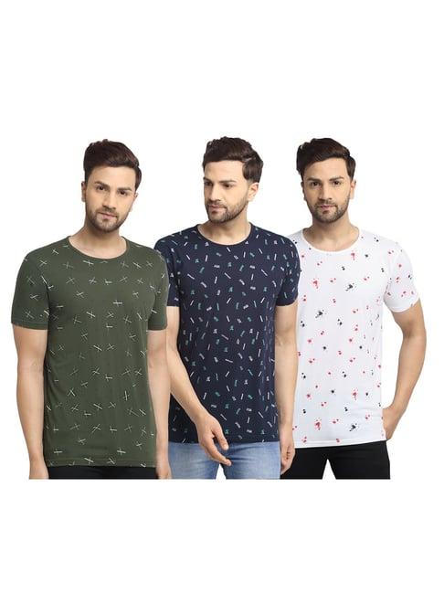 vimal jonney multicolor round neck t-shirt (pack of 3)