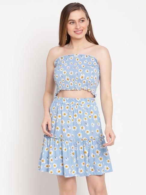 tag 7 blue printed tube top