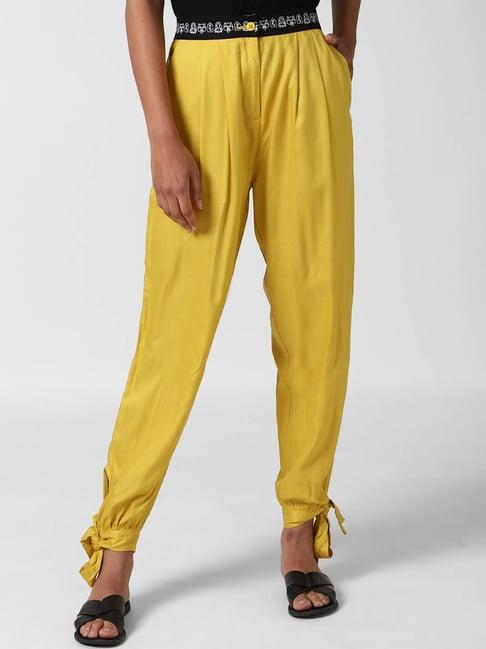 forever 21 yellow regular fit pants