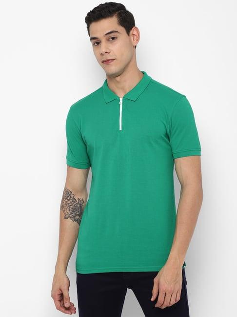 forever 21 deep green regular fit polo t-shirt