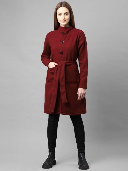 rigo maroon full sleeves overcoat