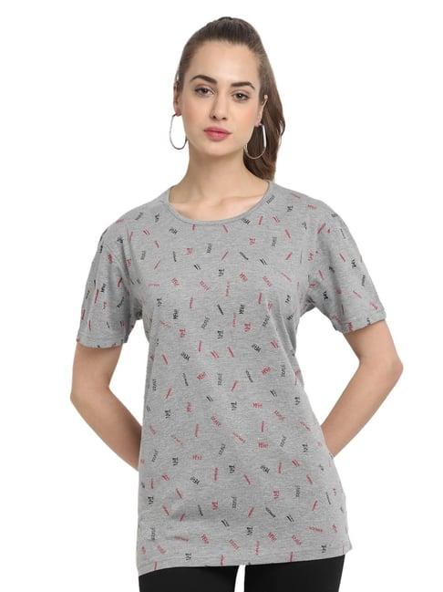 vimal jonney grey printed t-shirt