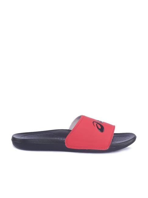 asics men's as003 electric red casual slides