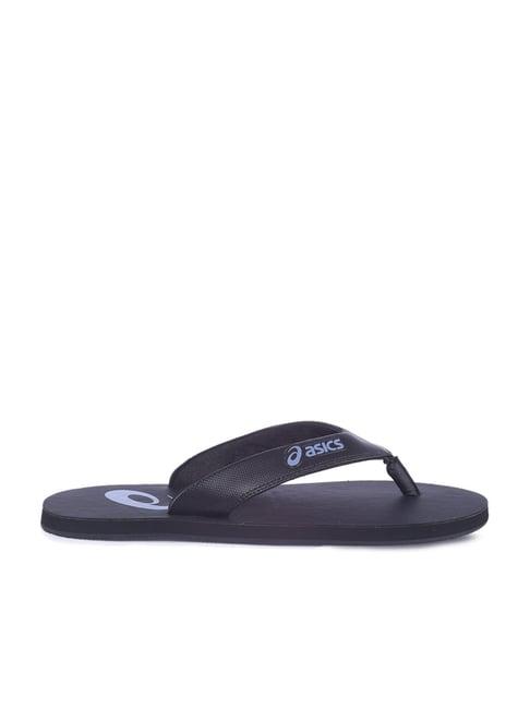 asics men's zorian as pitch black flip flops