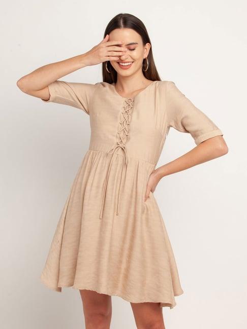 zink london beige regular fit dress