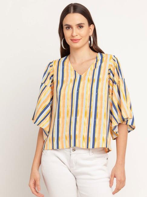 zink london multicolor striped crop top