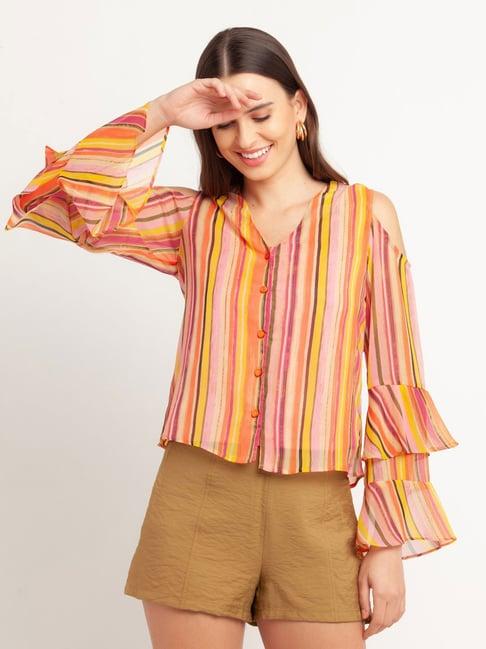 zink london multicolor striped top