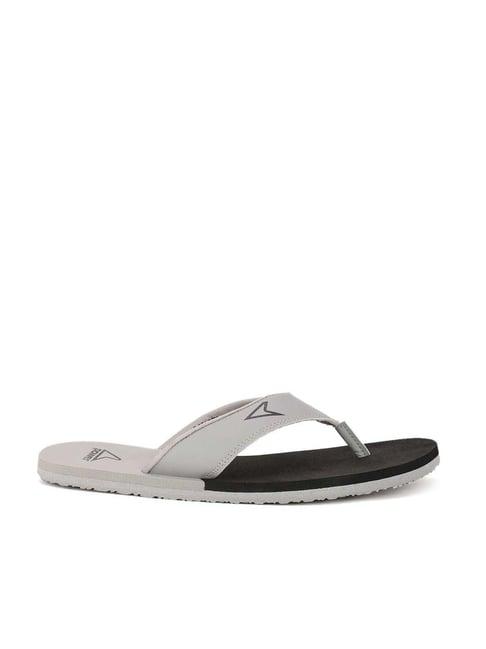 power by bata men's grey flip flops