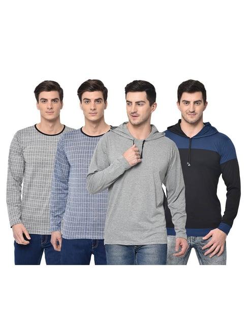 vimal jonney multicolor slim fit t-shirt (pack of 4)