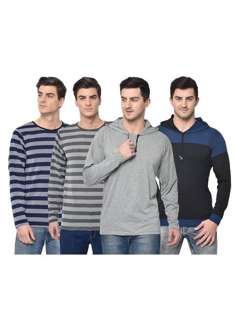 vimal jonney multicolor slim fit t-shirt (pack of 4)