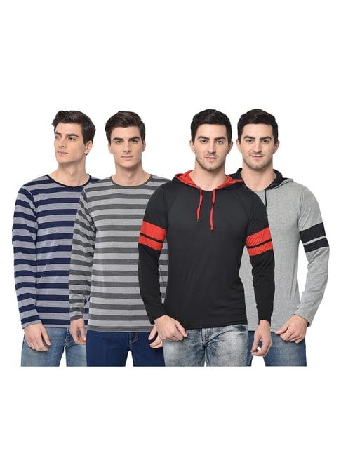 vimal jonney multicolor slim fit t-shirt (pack of 4)