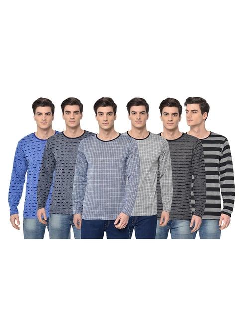 vimal jonney multicolor slim fit t-shirt (pack of 6)