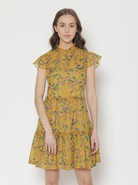 shaye yellow printed dress