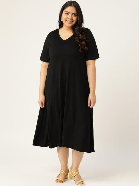 therebelinme black below knee a-line dress