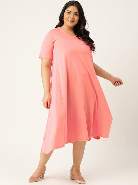 therebelinme peach below knee a-line dress