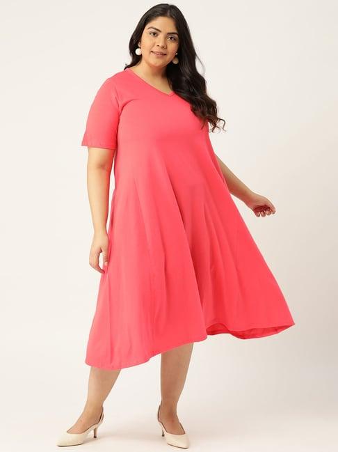 therebelinme pink below knee a-line dress