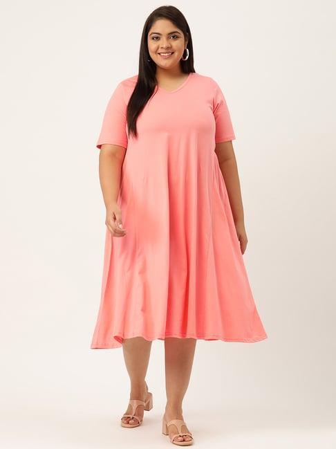 therebelinme peach below knee a-line dress