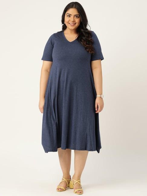 therebelinme blue below knee a-line dress