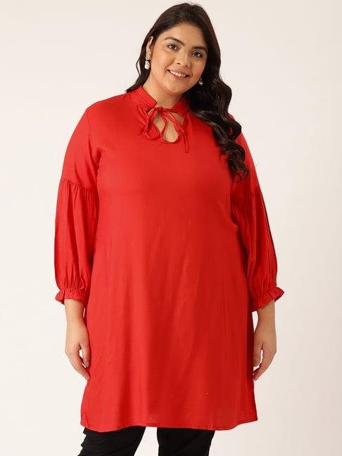 therebelinme red a-line tunic