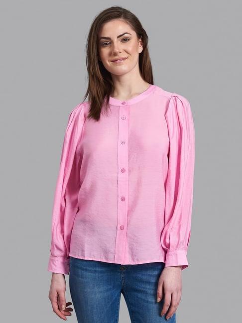 beverly hills polo club pink band neck shirt