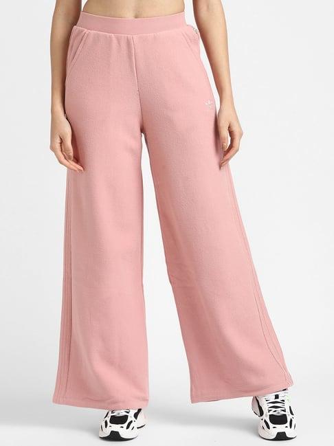 adidas originals pink wide leg relaxed fit pants