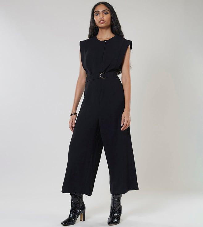 label ritu kumar black polyester jumpsuit