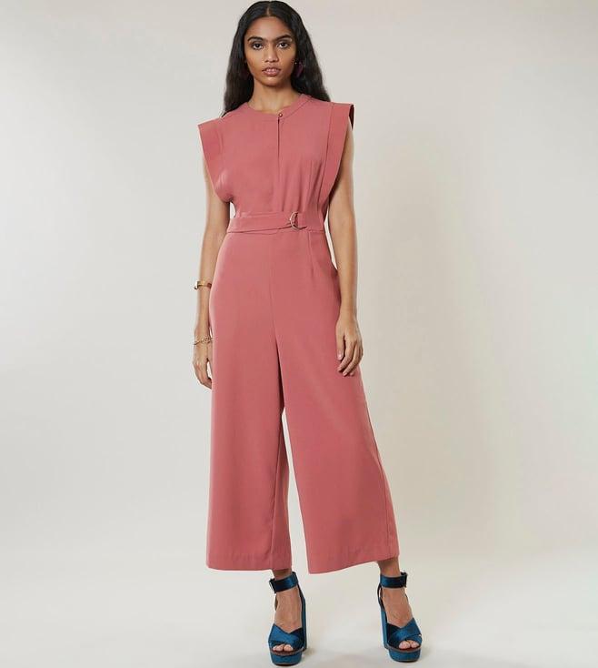 label ritu kumar pink polyester jumpsuit