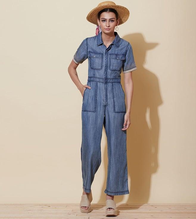 label ritu kumar light denim tencile jumpsuit