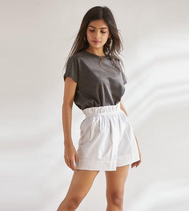 house of three diffusion upa white shorts