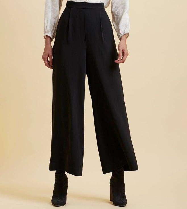 label ritu kumar black straight fit pants