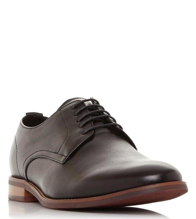 dune london men's suffolks black derby shoes