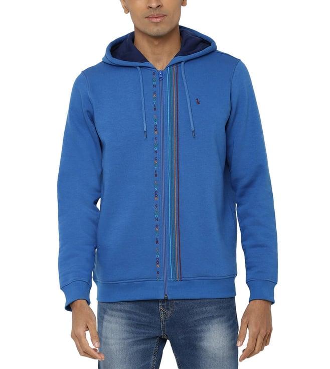 simon carter london blue logo regular fit hoodie