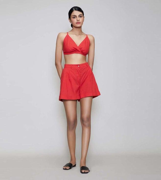 mati red bralette & shorts set