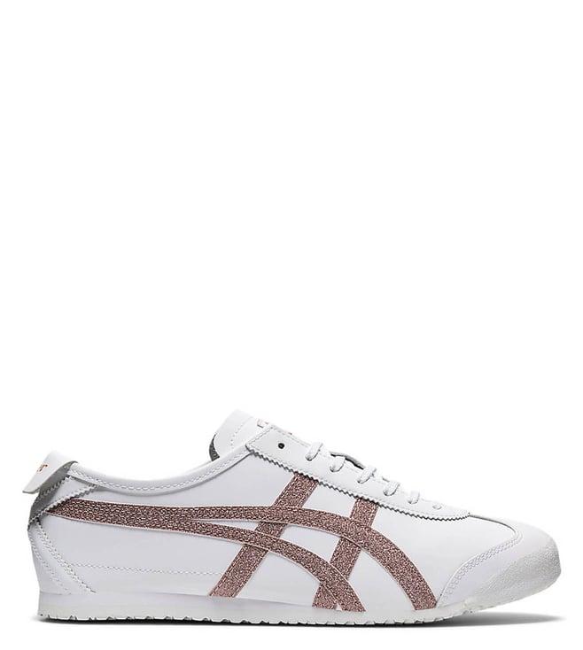 onitsuka tiger unisex mexico 66 white & rose gold sneakers