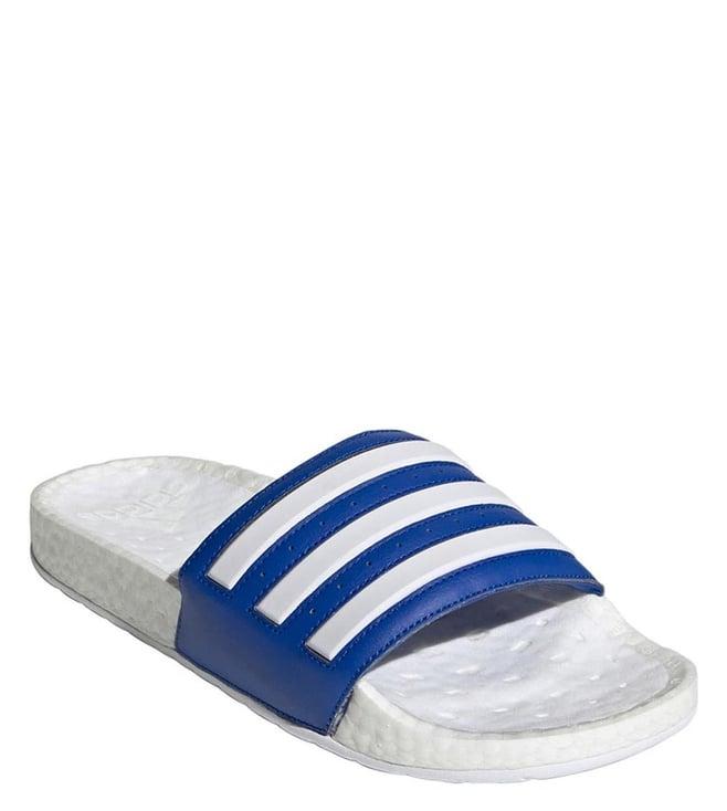 adidas unisex adilette boost ftwwht/royblu slide sandals