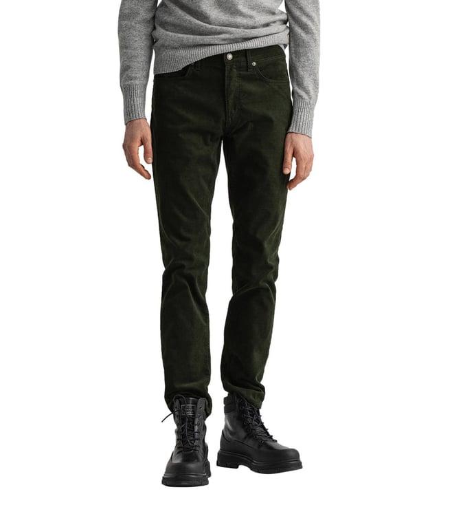 gant slim moss green lightly washed mid rise jeans