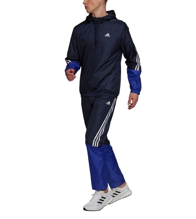 adidas blue stripes regular fit tracksuit