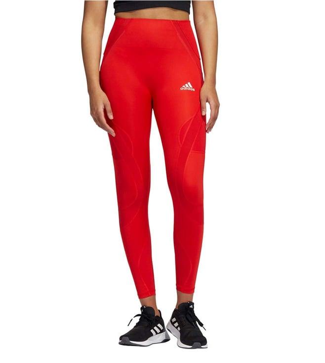 adidas red print regular fit tights