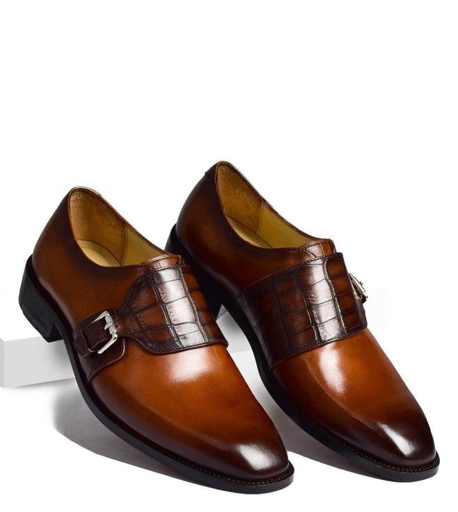 luxoro formello men's jonathan wilson cognac monk shoes