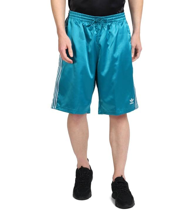 adidas originals teal stripes regular fit shorts