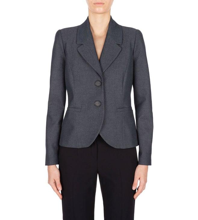 emporio armani grey regular fit blazer