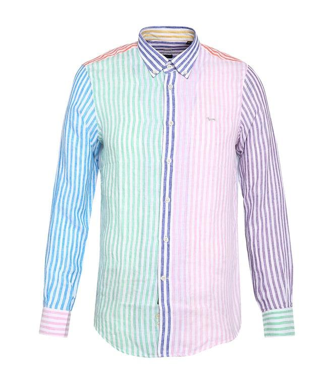 harmont & blaine multi striped regular fit shirt