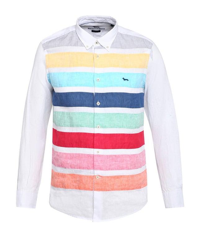 harmont & blaine multi striped regular fit shirt