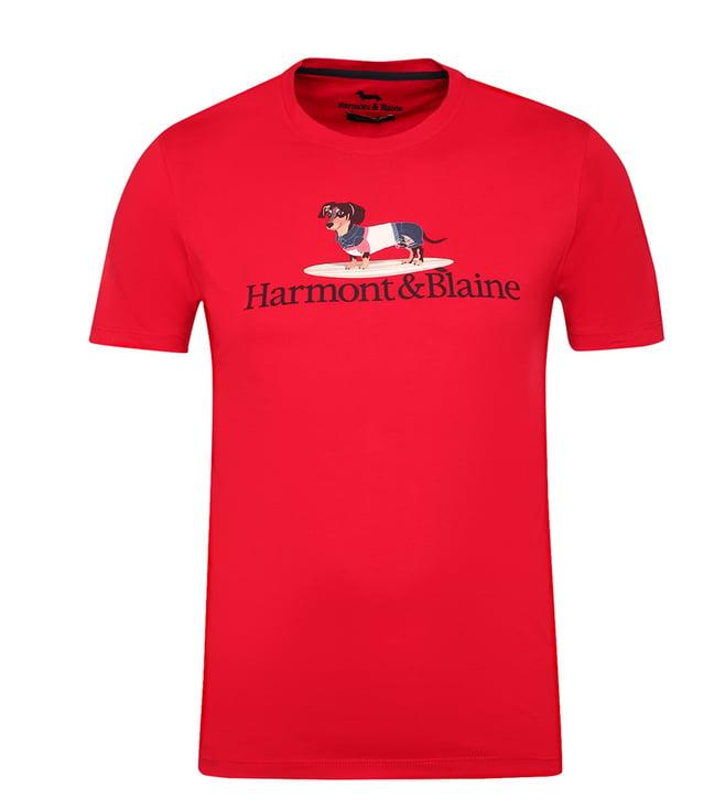 harmont & blaine red logo regular fit t-shirt