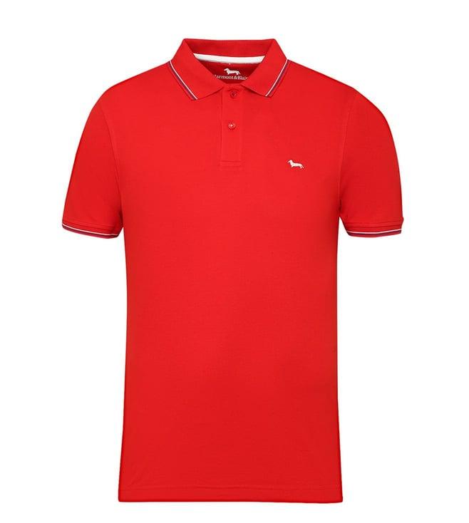 harmont & blaine red regular fit polo t-shirt