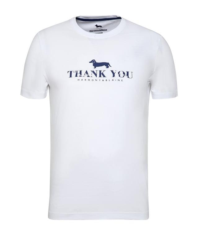 harmont & blaine white printed regular fit t-shirt