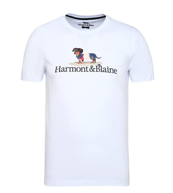 harmont & blaine white logo regular fit t-shirt