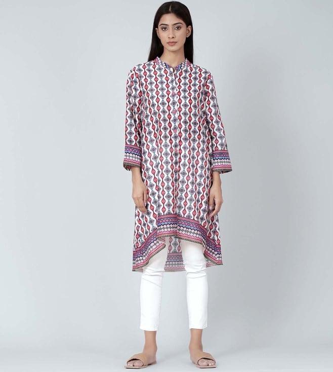 first resort by ramola bachchan multicoloured asymmetrical paisley print shirt style kurti